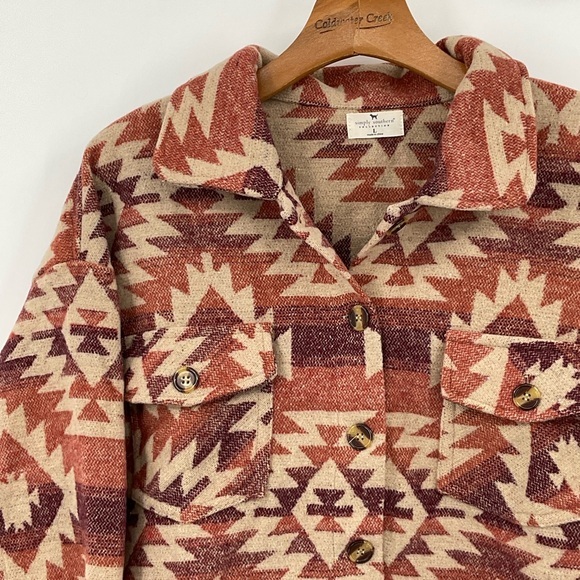 Simply Southern Western Pattern Fleece Shacket Size‎ Large - Picture 3 of 5